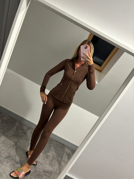 GOLD ZIP LEGGING SET