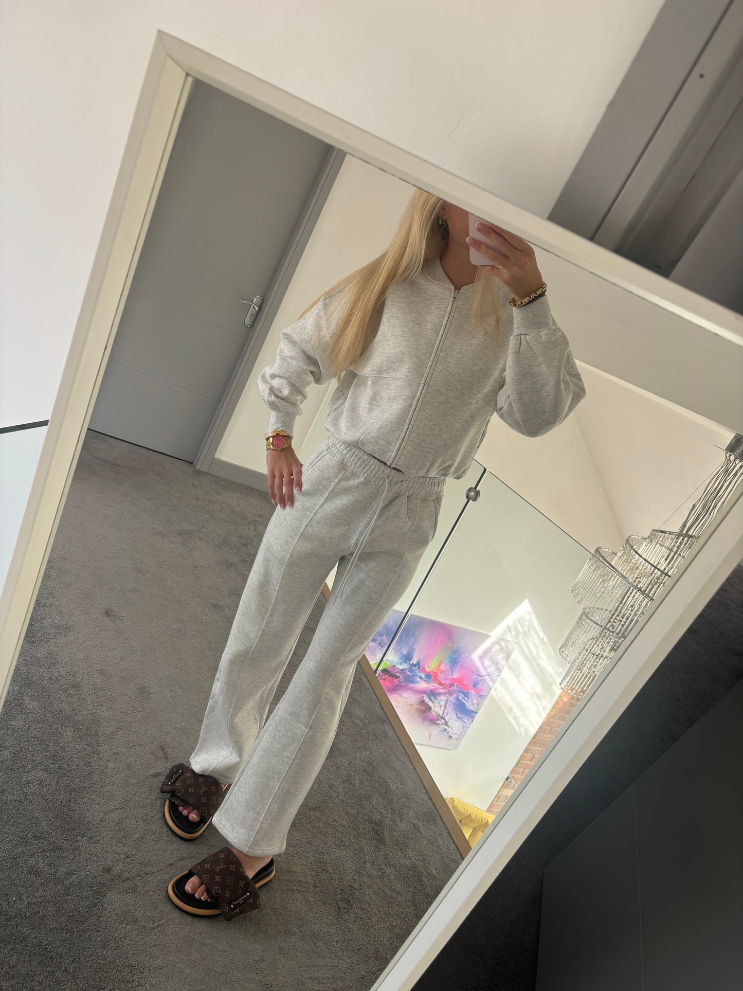 WOMENS BOMBER OVERSIZE 2 PIECE LOUNGEWEAR SET