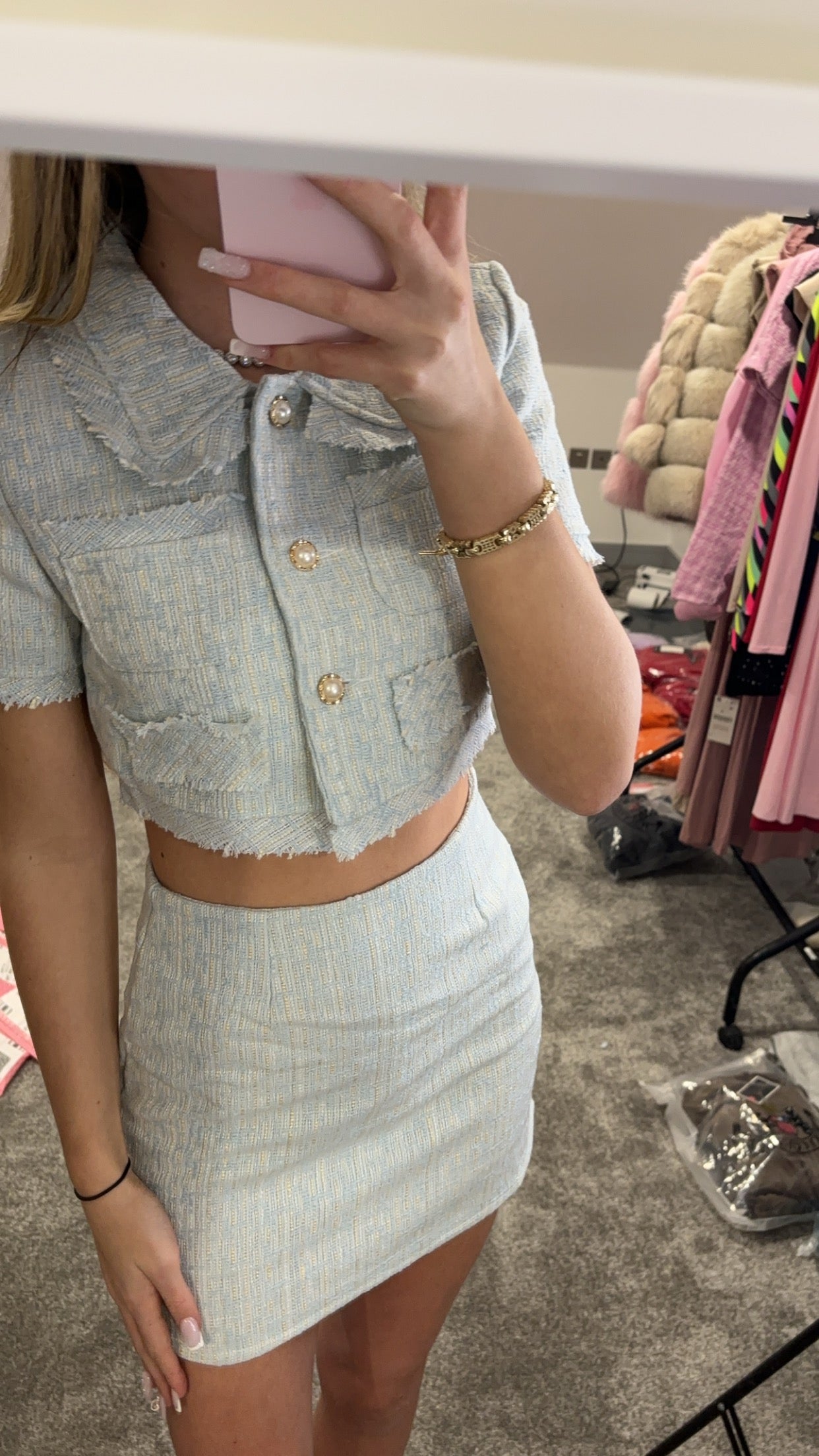 BLUE TWEED SET