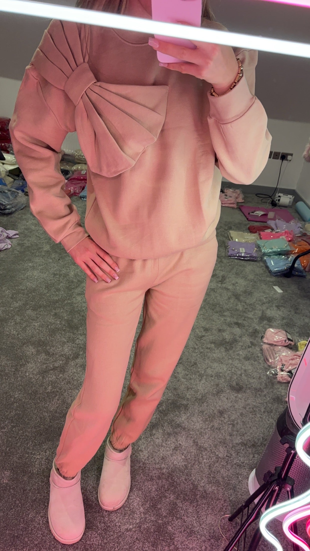 BOW JUMPER LOUNGEWEAR SET