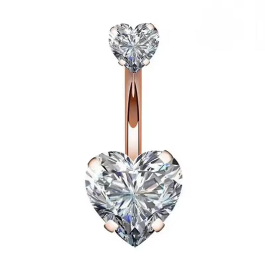 HEART BELLY BUTTON PIERCING