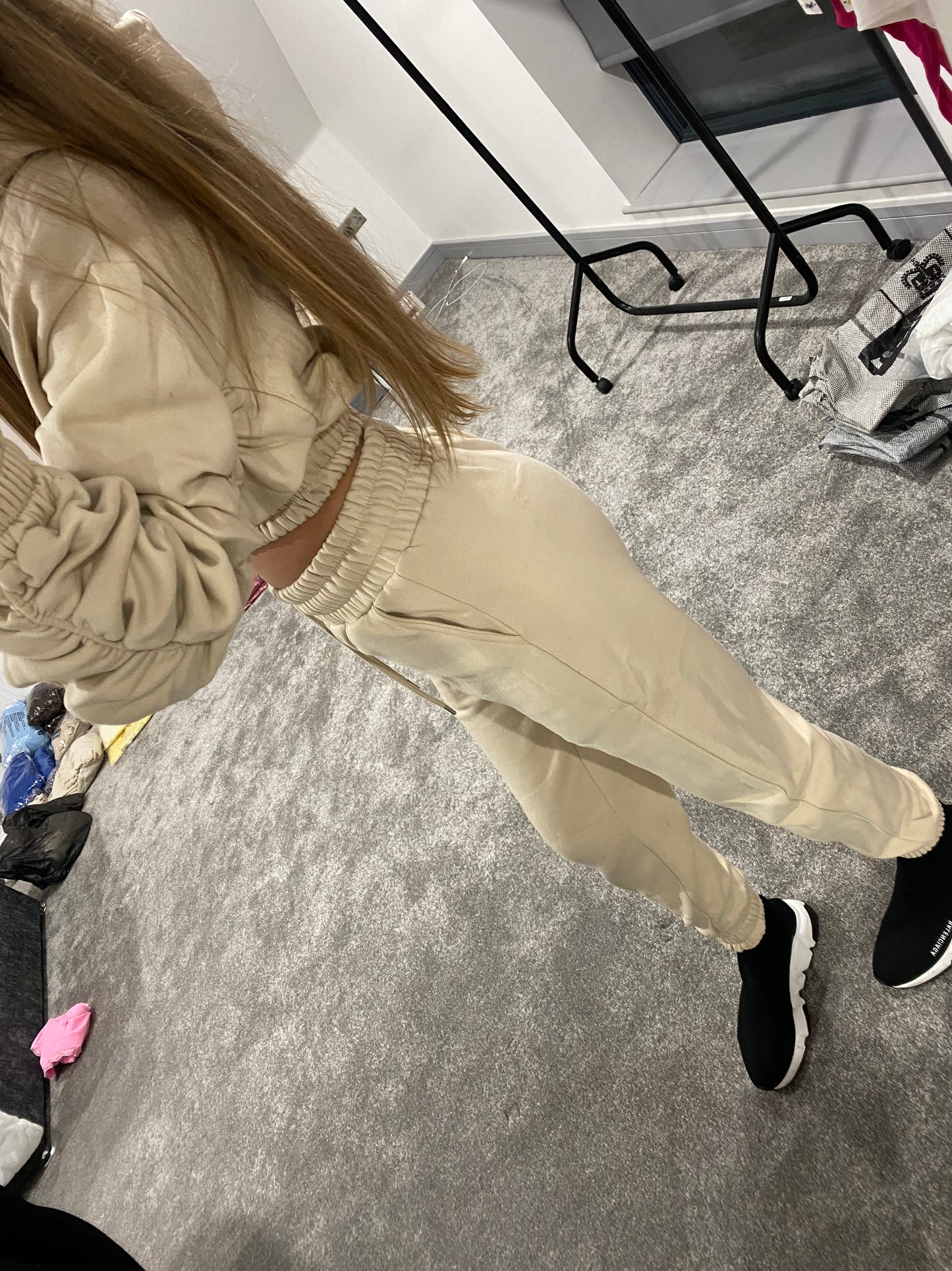 RUCHED SLEEVE CROPPED HOODIE & JOGGER TRACKSUIT