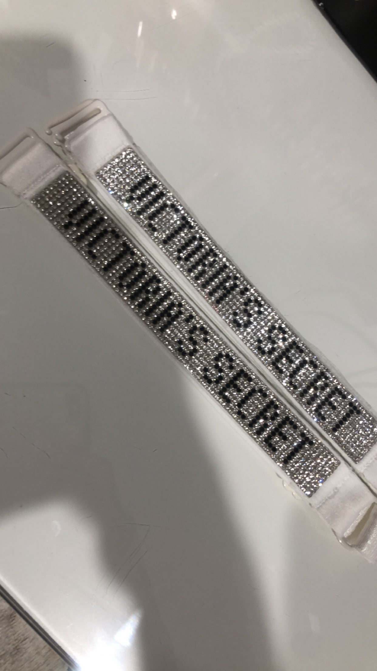 WHITE SPARKLE VICTORIA SECRET BRA STRAP