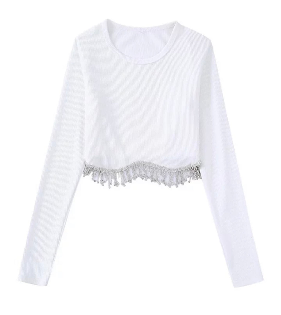 PRE ORDER- WHITE RHINESTONE TOP